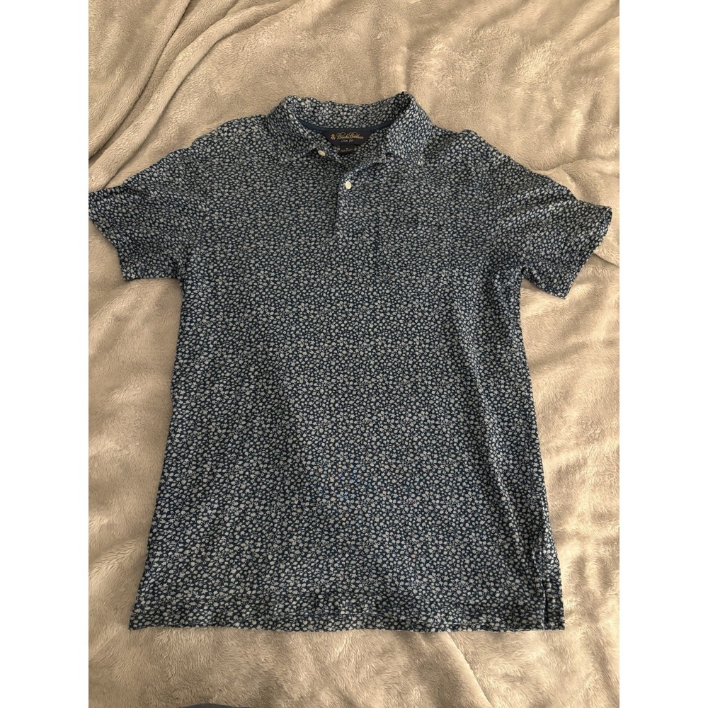 Brooks Brothers Blue Short Sleeve Slim Fit - 100% Cotton Polo Shirt Men's M